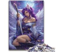 Puzzles pour Adolescents 1000 Anime Fox Girl Jeu Stimulant et Jeu Familial Décoration Murale Cadeaux d'anniversaire et de Noël Uniques 26x38cm