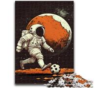 Puzzles pour Adolescents 1000 astronautes Jouant au Football pour Les 14 Ans et Plus Jeux de Famille Jeu de Noël Cadeaux pour Femmes 50x75cm