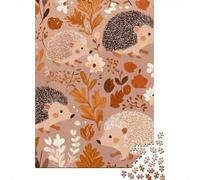 Puzzles pour Adolescents 1000 Autumn Hedgehog Garden Puzzles pour Adultes, Jouets À Monter Soi-même, Cadeau d'anniversaire Idéal pour Toute La Famille 38x26cm/1000pcs
