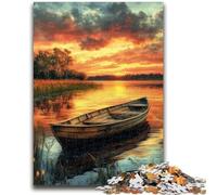 Puzzles pour Adolescents 1000 Bateaux en Bois en Automne Jeu Stimulant et Jeu Familial Décoration Murale Cadeaux d'anniversaire et de Noël Uniques 26x38cm