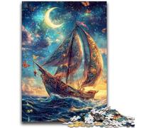 Puzzles pour Adolescents 1000 Bateaux Magiques Jeu éducatif Familial Décoration Murale Cadeaux d'anniversaire et de Noël Uniques 26x38cm