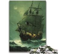 Puzzles pour Adolescents 1000 Bateaux Pirates Jeu éducatif Familial Décoration Murale Cadeaux d'anniversaire et de Noël Uniques 50x75cm