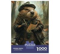 Puzzles pour Adolescents 1000 Beaver Detective Wildlife Puzzle Jeux Amusants Décoration Parfaite Offre Cadeau pour Toute La Famille 70x50cm/1000pcs
