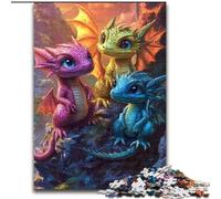 Puzzles pour Adolescents 1000 bébés Dragons Arc-en-Ciel, Jeu intellectuel, Cadeau d'anniversaire, décoration Murale pour Les 14 Ans et Plus (Taille 26x38cm)