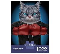 Puzzles pour Adolescents 1000 Boxer Grey Cat Puzzle Jeux Amusants Décoration Parfaite Offre Cadeau pour Toute La Famille 52x38cm/1000pcs