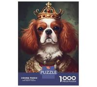 Puzzles pour Adolescents 1000 Cavalier King Charles Span Puzzle Adulte Casse-tête Jeu De Vitesse Manuelle pour Anniversaire, Noël 38x26cm/1000pcs