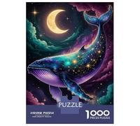 Puzzles pour Adolescents 1000 Celestial Whale Starry Night Sky Puzzles pour Adultes Jeu Manuel Anti-Stress Stimule Le Cerveau 38x26cm/1000pcs