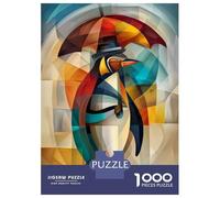 Puzzles pour Adolescents 1000 Charming Penguin - Cubist Dandy in The Rain Puzzle Adulte Casse-tête Jeu De Vitesse Manuelle pour Anniversaire, Noël 70x50cm/1000pcs