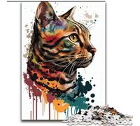 Puzzles pour Adolescents 1000 Chats du Bengale, Pop Art, pour entraîner Votre Cerveau et Vos Mains Cadeaux d'anniversaire et Cadeaux Uniques pour Les 14 Ans et Plus (Taille 26x38cm)