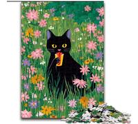 Puzzles pour Adolescents 1000 Chats Noirs artistiques et Abstraits, Un Jouet éducatif et décompressant, idéal comme Cadeau pour Toute la Famille (Taille 50x75cm)