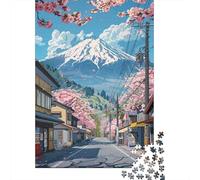 Puzzles pour Adolescents 1000 Cherry Blossom Street Scene-2 Puzzles pour Adultes, Jouets À Monter Soi-même, Cadeau d'anniversaire Idéal pour Toute La Famille 70x50cm/1000pcs