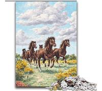 Puzzles pour Adolescents 1000 Chevaux de rêve, défi d'intelligence cérébrale, Jouets addictifs, Cadeau d'anniversaire, Cadeaux, décoration Murale 38x52cm