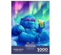 Puzzles pour Adolescents 1000 Chill Bear with Drink Puzzle Adulte Casse-tête Jeu De Vitesse Manuelle pour Anniversaire, Noël 70x50cm/1000pcs