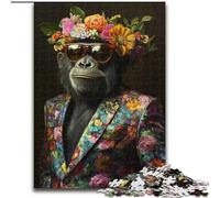 Puzzles pour Adolescents 1000 chimpanzés en Costume, Jouets de Divertissement Familial, Jeu éducatif pour Anniversaire, Noël pour Les 14 Ans et Plus 50x75cm