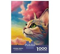 Puzzles pour Adolescents 1000 Close Up Cat Puzzles pour Adultes Jeu Manuel D'assemblage De Motifs Offre Spéciale pour Toute La Famille 70x50cm/1000pcs