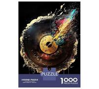 Puzzles pour Adolescents 1000 Colorful Golden Record Puzzle Adulte Casse-tête Jeu De Vitesse Manuelle pour Anniversaire, Noël 38x26cm/1000pcs