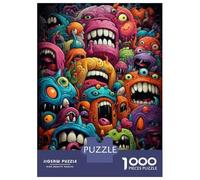 Puzzles pour Adolescents 1000 Colorful Monster Illustration Casse-têtes pour Adultes - Idée Cadeau Parfaite pour Toute La Famille 70x50cm/1000pcs