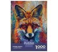 Puzzles pour Adolescents 1000 Colorful Red Fox Puzzle Adulte Casse-tête Jeu De Vitesse Manuelle pour Anniversaire, Noël 38x26cm/1000pcs