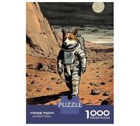 Puzzles pour Adolescents 1000 Corgi Astronaut on Mars Puzzle pour Adultes Jeu De Réflexion Analyse Et Logique Cadeaux Anti-Stress 38x26cm/1000pcs