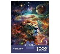 Puzzles pour Adolescents 1000 Cosmic Lion Art Print Puzzles pour Adultes Jouets Anti-Stress Cadeaux pour Femmes Idéal comme Cadeau pour Toute La Famille 38x26cm/1000pcs