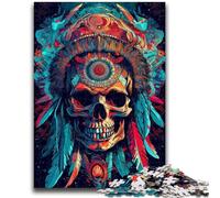 Puzzles pour Adolescents 1000 crânes des Premières Nations Jeu éducatif Jouet de défi Décoration Murale Cadeaux d'anniversaire et de Noël Uniques 50x75cm