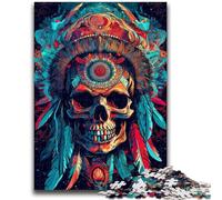 Puzzles pour Adolescents 1000 crânes des Premières Nations Jeu éducatif Jouet de défi Décoration Murale Cadeaux d'anniversaire et de Noël Uniques 26x38cm