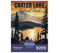 Puzzles pour Adolescents 1000 Crater Lake National Park Sunset Puzzle Jeux Amusants Décoration Parfaite Offre Cadeau pour Toute La Famille 38x26cm/1000pcs