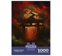 Puzzles pour Adolescents 1000 Crimson Forest Gate Puzzles pour Adolescents Jeux Relaxants Améliore La Mémoire Cadeaux d'anniversaire Et Idées Cadeaux Uniques 38x26cm/1000pcs
