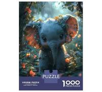 Puzzles pour Adolescents 1000 Cute Elephant Cartoon Puzzles pour Adultes, Jouets À Monter Soi-même, Cadeau d'anniversaire Idéal pour Toute La Famille 38x26cm/1000pcs