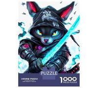 Puzzles pour Adolescents 1000 Cyberpunk Dachshund Dog Ninja Puzzle Jeux Amusants Décoration Parfaite Offre Cadeau pour Toute La Famille 70x50cm/1000pcs