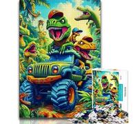 Puzzles pour Adolescents 1000 Dinosaures 1000 pièces pour Adultes Jouets de Divertissement Familial avec Affiche Assortie et fiche de Questions 26x38cm