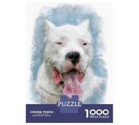 Puzzles pour Adolescents 1000 Dogo Argentino Watercolor Puzzle pour Adultes Jeu De Réflexion Analyse Et Logique Cadeaux Anti-Stress 38x26cm/1000pcs