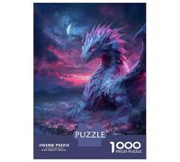 Puzzles pour Adolescents 1000 Dragon Overlooking City at Night Puzzle Jeux Amusants Décoration Parfaite Offre Cadeau pour Toute La Famille 70x50cm/1000pcs