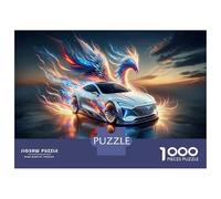 Puzzles pour Adolescents 1000 Electric Car with Phoenix Wings Future Mobility Puzzle Adulte Casse-tête Jeu De Vitesse Manuelle pour Anniversaire, Noël 38x26cm/1000pcs