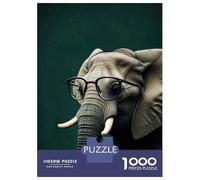 Puzzles pour Adolescents 1000 Elephant Animal Funny Puzzle Jeux Amusants Décoration Parfaite Offre Cadeau pour Toute La Famille 70x50cm/1000pcs