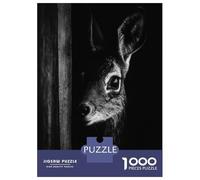Puzzles pour Adolescents 1000 Fawn Peeking from Shadows Puzzles pour Adultes Jeu Manuel D'assemblage De Motifs Offre Spéciale pour Toute La Famille 52x38cm/1000pcs