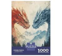 Puzzles pour Adolescents 1000 Fire and Ice Dragons Puzzles pour Adultes Jeu Manuel Anti-Stress Stimule Le Cerveau 70x50cm/1000pcs