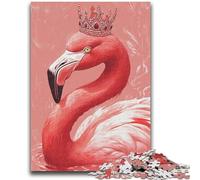 Puzzles pour Adolescents 1000 Flamingo Queen Jeu éducatif Défi Jouet Décoration Murale Cadeaux d'anniversaire et de Noël Uniques 26x38cm