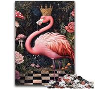 Puzzles pour Adolescents 1000 Flamingo Queen Jeu éducatif Familial Décoration Murale Cadeaux d'anniversaire et de Noël Uniques 26x38cm