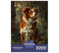 Puzzles pour Adolescents 1000 Forest Adventure Red & White Dog Casse-têtes pour Adultes - Idée Cadeau Parfaite pour Toute La Famille 70x50cm/1000pcs