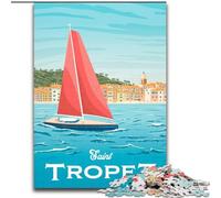Puzzles pour Adolescents 1000 France Plage Paysage Urbain, pour et 14 Ans et Plus pour Jeu éducatif défi Jouet Cadeau pour Les Anniversaires 50x75cm