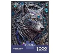 Puzzles pour Adolescents 1000 Futuristic Steampunk Wolf Puzzle Jeux Amusants Décoration Parfaite Offre Cadeau pour Toute La Famille 70x50cm/1000pcs