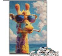 Puzzles pour Adolescents 1000 Girafes fumantes, pour Les 14 Ans et Plus, adaptés aux Couples, activités Amusantes à la Maison, Cadeaux d'anniversaire, Cadeaux de Voyage (Taille 26x38cm)