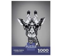 Puzzles pour Adolescents 1000 Giraffe Black and White Casse-têtes pour Adultes - Idée Cadeau Parfaite pour Toute La Famille 52x38cm/1000pcs
