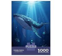 Puzzles pour Adolescents 1000 Glowing Whale Underwater Scene Puzzle Adulte Casse-tête Jeu De Vitesse Manuelle pour Anniversaire, Noël 70x50cm/1000pcs