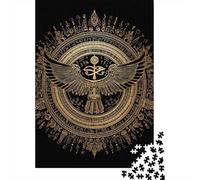 Puzzles pour Adolescents 1000 Golden Egyptian Eye Art Print Puzzles pour Adultes, Jouets À Monter Soi-même, Cadeau d'anniversaire Idéal pour Toute La Famille 38x26cm/1000pcs