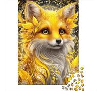 Puzzles pour Adolescents 1000 Golden Fox Art Print Puzzles pour Adultes, Jouets À Monter Soi-même, Cadeau d'anniversaire Idéal pour Toute La Famille 52x38cm/1000pcs