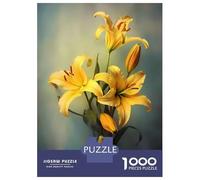Puzzles pour Adolescents 1000 Golden Lily Flower Puzzle Jeux Amusants Décoration Parfaite Offre Cadeau pour Toute La Famille 52x38cm/1000pcs