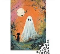 Puzzles pour Adolescents 1000 Halloween Ghost Painting Artwork Puzzles pour Adultes Jouets Anti-Stress Cadeaux pour Femmes Idéal comme Cadeau pour Toute La Famille 38x26cm/1000pcs