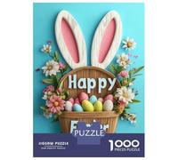 Puzzles pour Adolescents 1000 Happy Easter Basket Casse-têtes pour Adultes - Idée Cadeau Parfaite pour Toute La Famille 52x38cm/1000pcs